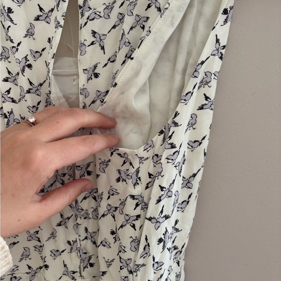 Free People | White and Blue Bird Pattern Mini Dress - Picture 8 of 8